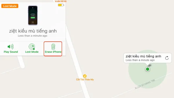 Tùy chọn Xóa iPhone từ xa để bảo mật dữ liệu cá nhân