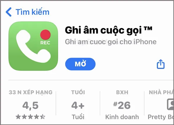 Ứng dụng Call Recorder yêu cầu quyền truy cập micro