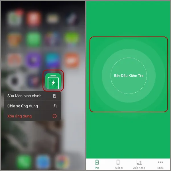 Ứng dụng Kiểm tra pin