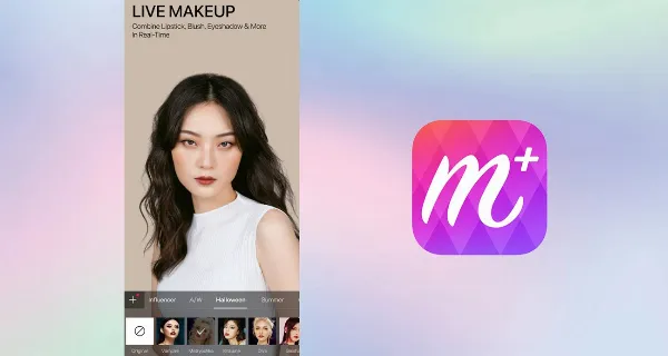 Ứng dụng Makeup Plus với các tùy chọn trang điểm ảo trên khuôn mặt
