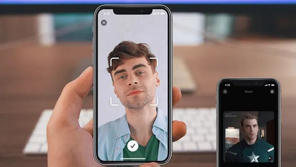 5 app chuyển giới giúp bạn biến thành anh chàng đẹp trai hoặc cô gái xinh đẹp chỉ với chiếc iPhone 7 Ứng dụng Reface - Giao diện ghép mặt