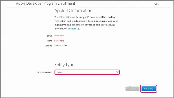 Xác nhận thông tin và chọn loại tài khoản