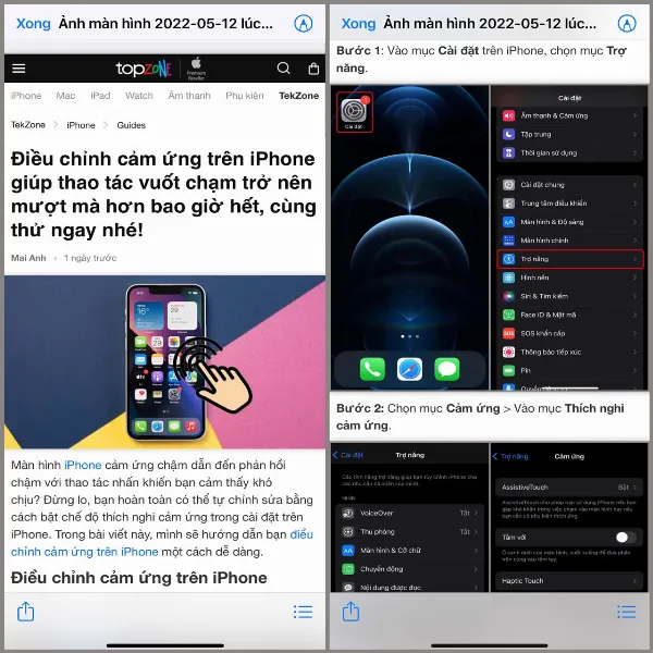 xem lại toàn bộ trang web vừa chụp màn hình