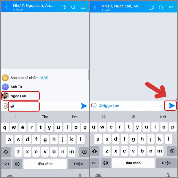 Zalo - Tag tên trong nhóm chat